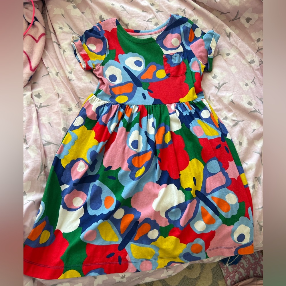 Mini Boden colorful butterfly girls dress size 11-12yr EUC
